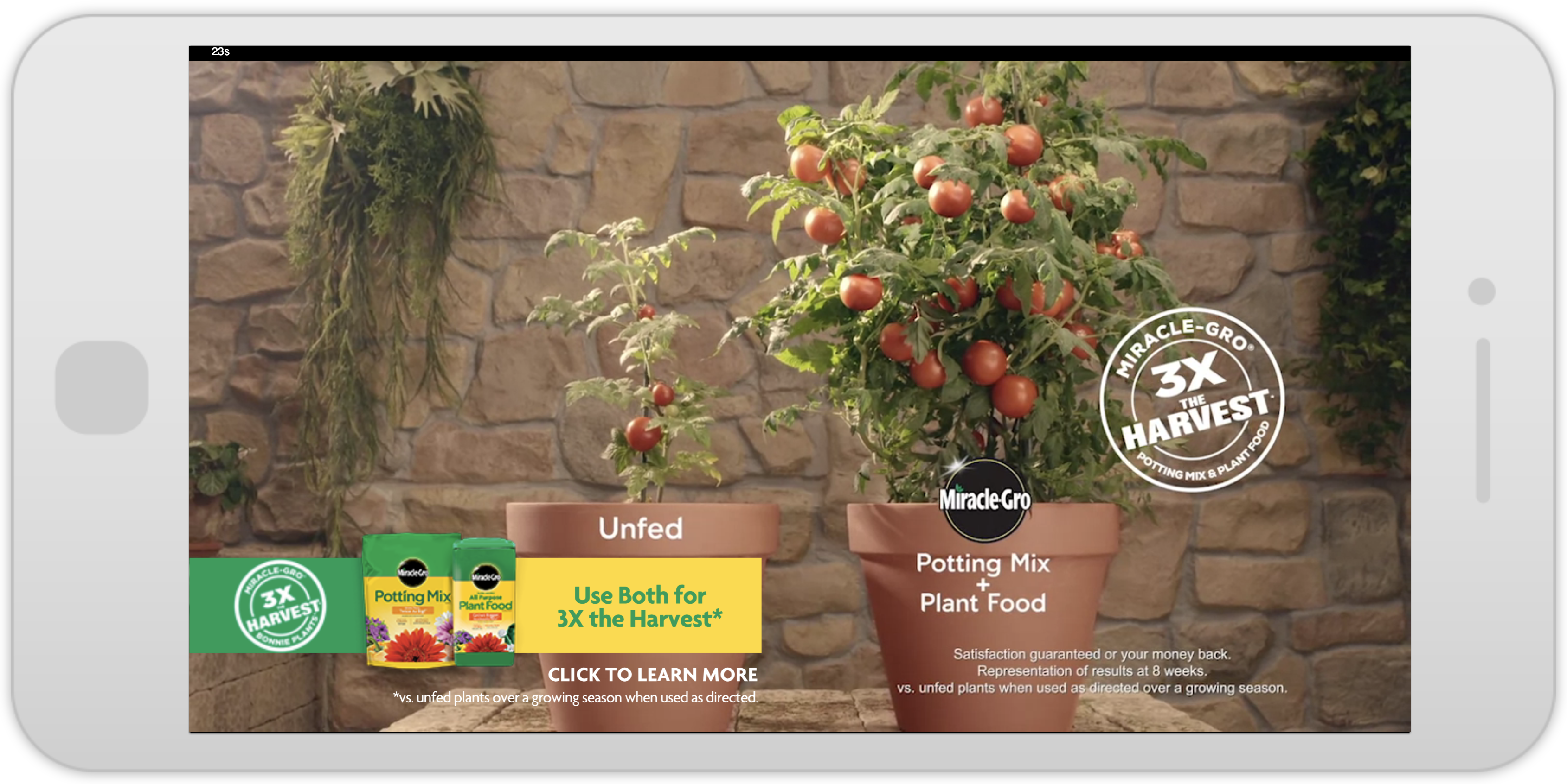 Screen shot of Miracle Grow Interactive Video Advertisement